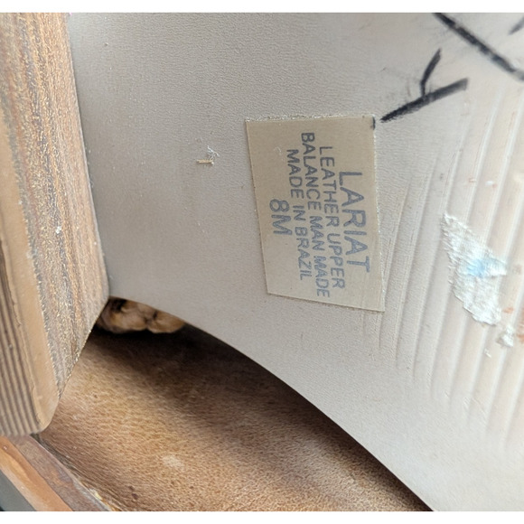 Penny Loves Kenny Cowboy Boots Womens 8 Tan Leather Braided Strap Western Boho - Picture 8 of 8